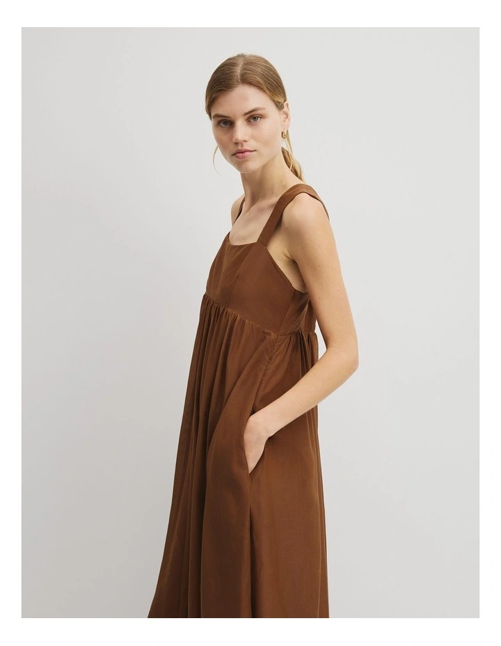 Scoop Maxi Sun Dress in Rust Brown image 5