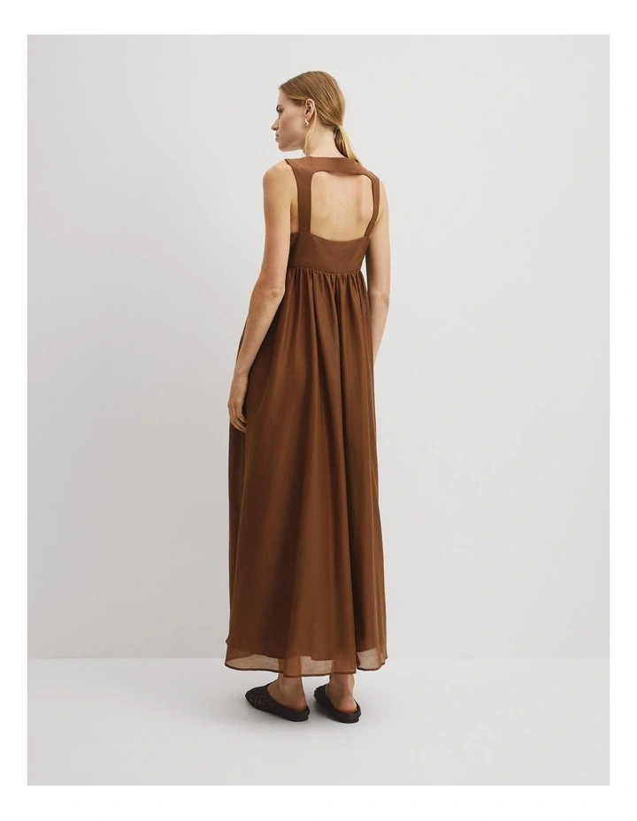 Scoop Maxi Sun Dress in Rust Brown image 6