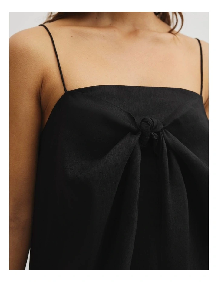 Tie Detail Midi Dress in Black image 4
