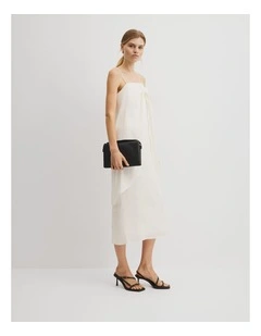 Tie Detail Midi Dress in Antique White