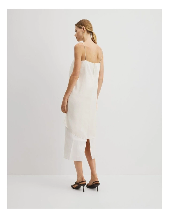 Tie Detail Midi Dress in Antique White image 5