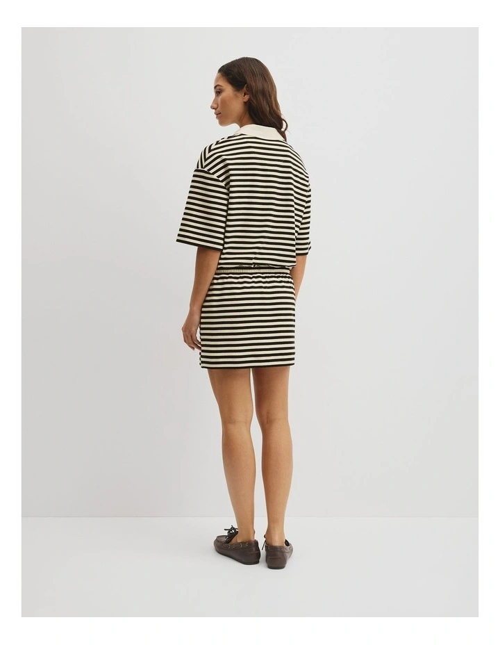 Australian Cotton Stripe Jersey Dress in Black Stripe image 5