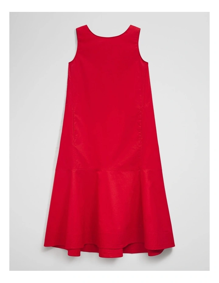 Flare Hem Midi Dress in Crimson image 2
