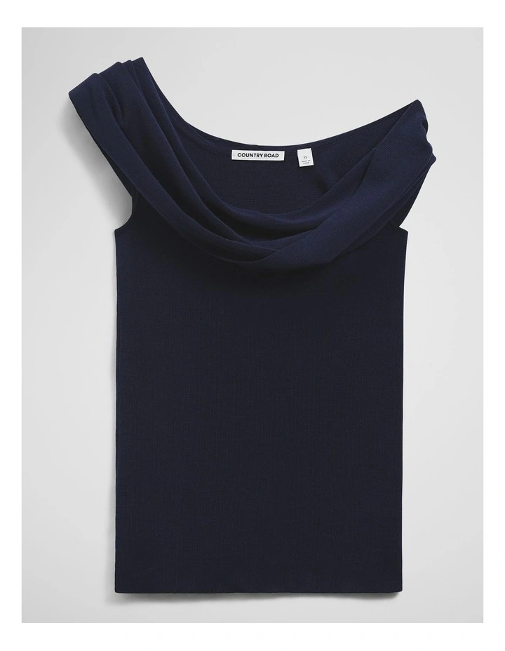 Fold Over Knit Top in Twilight image 2