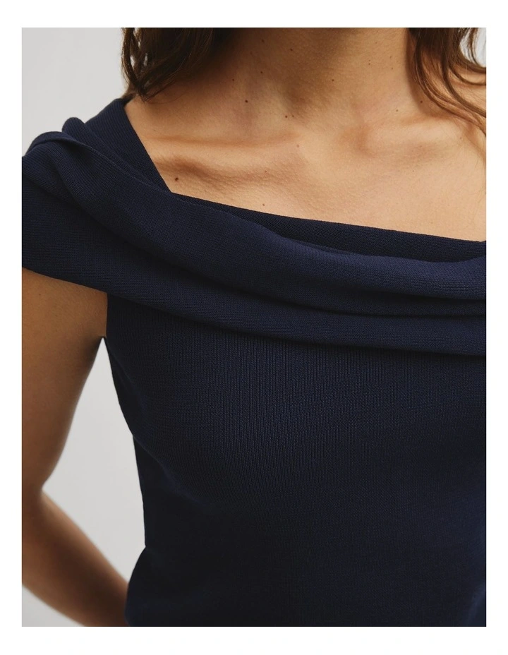 Fold Over Knit Top in Twilight image 3