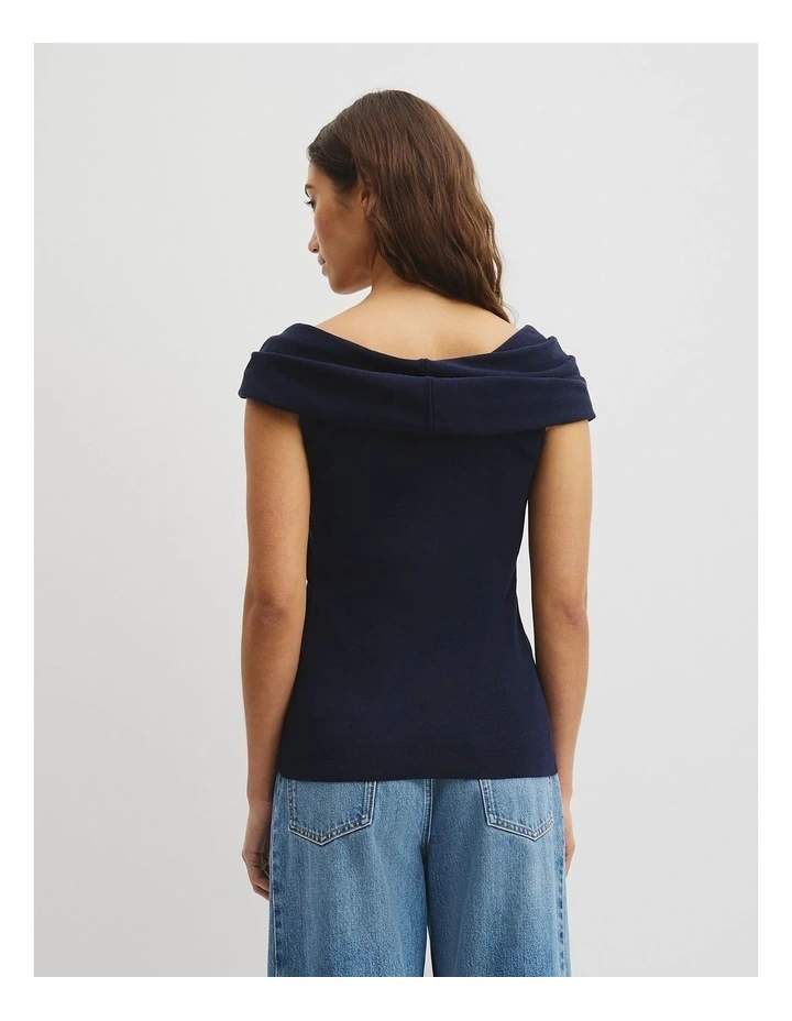 Fold Over Knit Top in Twilight image 5