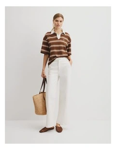 High Rise Wide Leg Jean in White