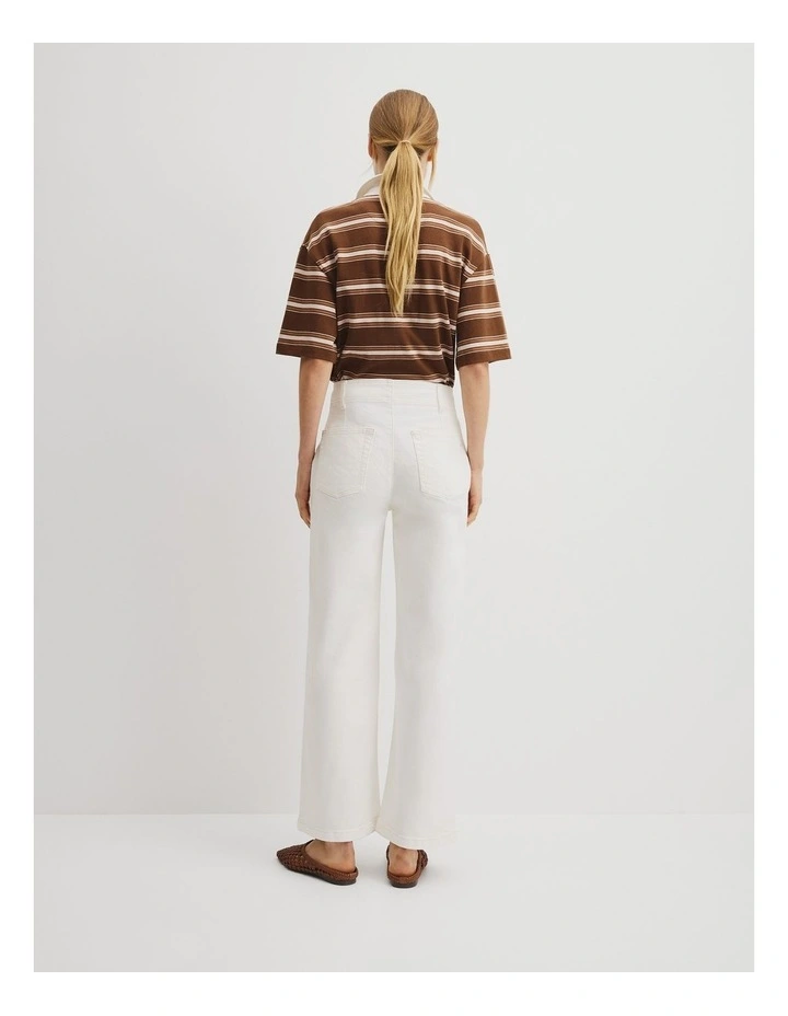 High Rise Wide Leg Jean in White image 5