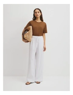 Pull-on Linen Pant in White