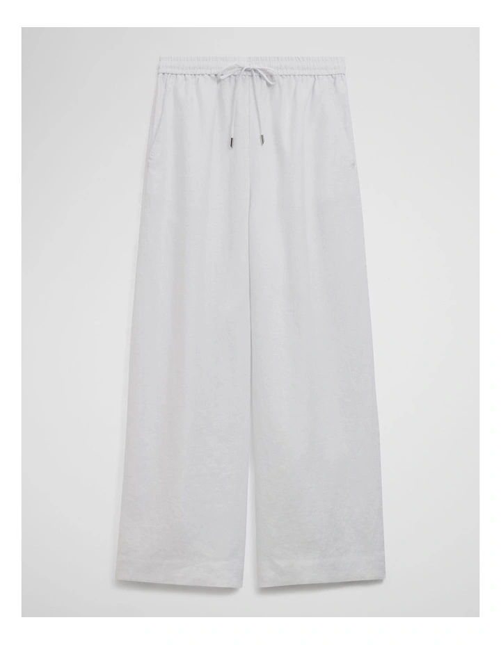Pull-on Linen Pant in White image 2
