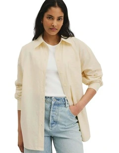 Oversize Oxford Shirt in Corn Silk