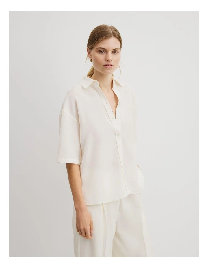 Short Sleeve Shirt in French Vanilla image 1