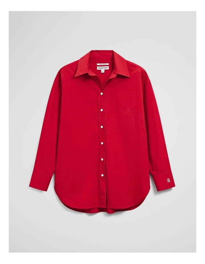 Poplin Shirt in Crimson image 2