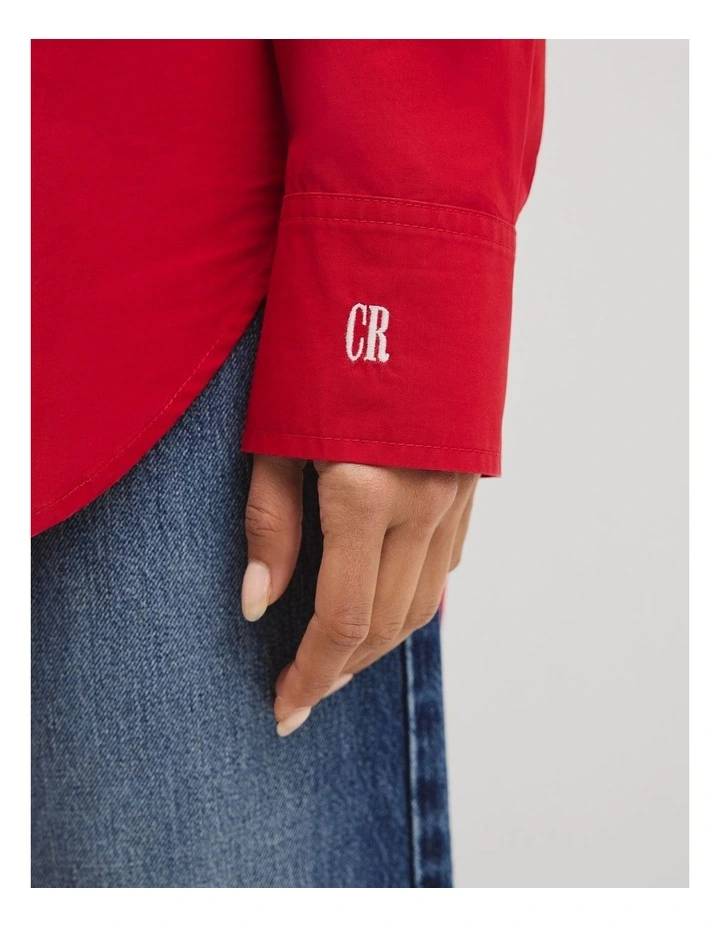 Poplin Shirt in Crimson image 3