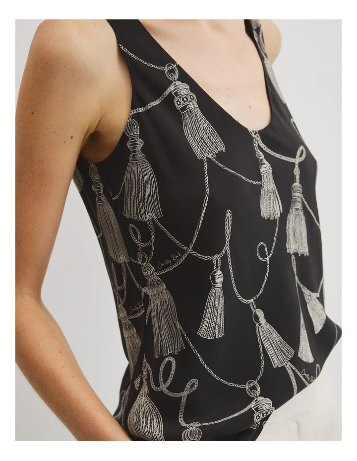 Print Scoop Neck Top in Twisted Rope Print image 4