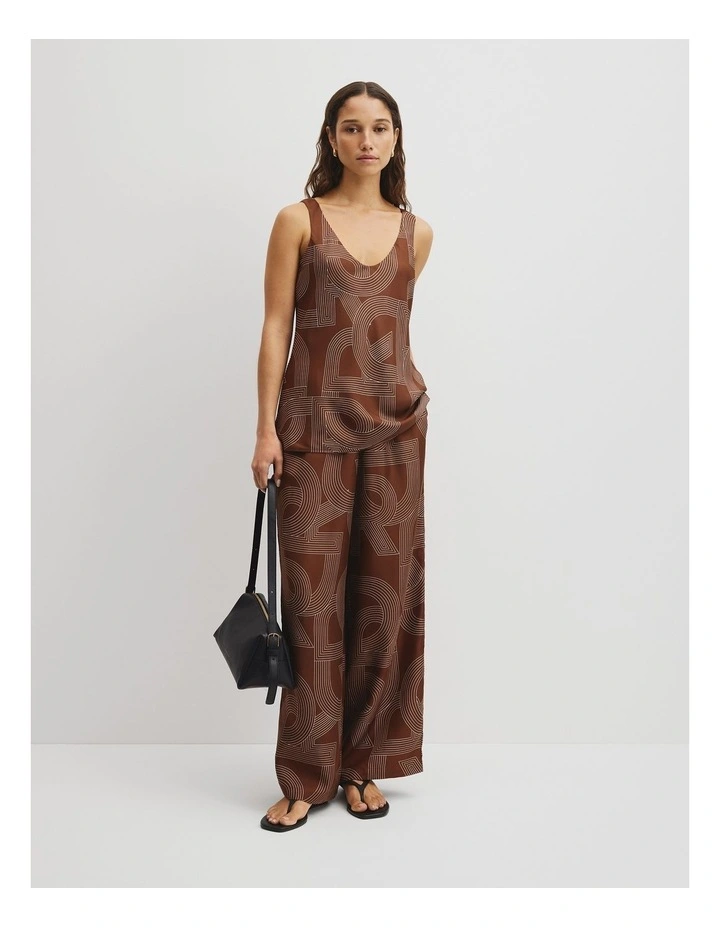 Logo Washable Silk Scoop Tank in Logo Print image 5
