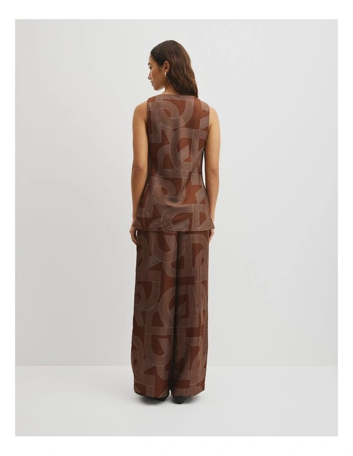 Logo Washable Silk Scoop Tank in Logo Print image 6