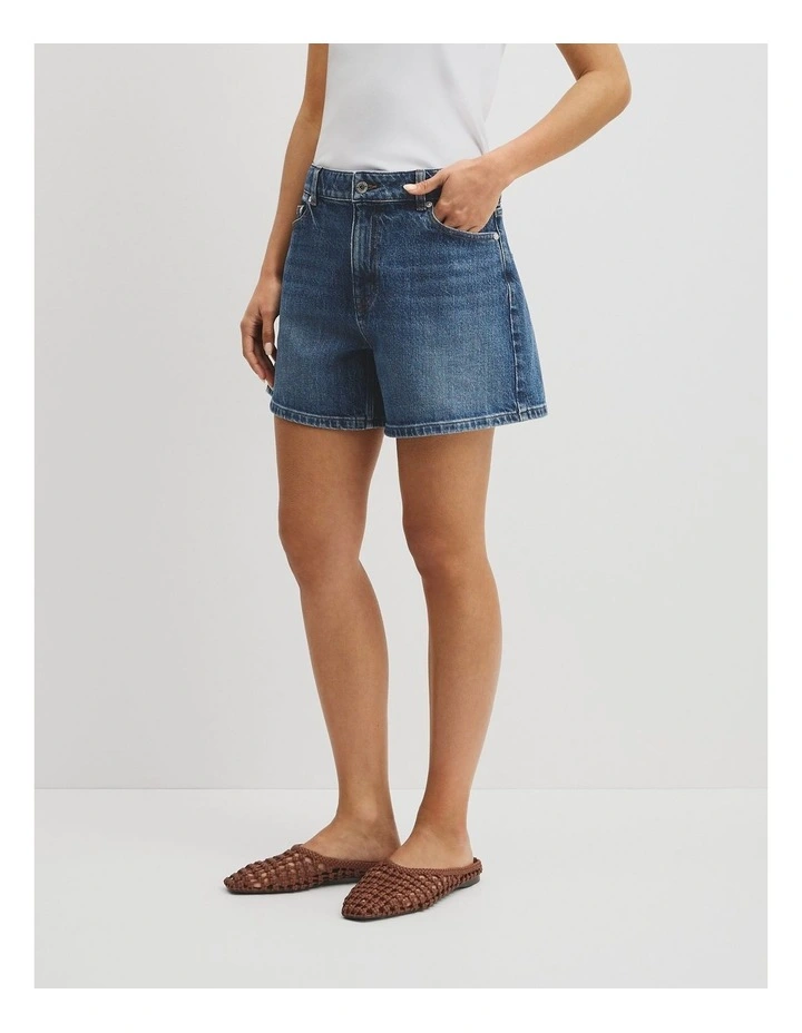 Denim Short in Washed Indigo image 4