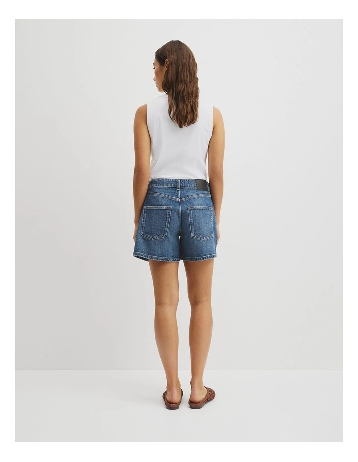Denim Short in Washed Indigo image 5
