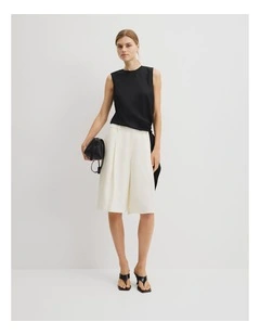 Crepe Bermuda Short in French Vanilla