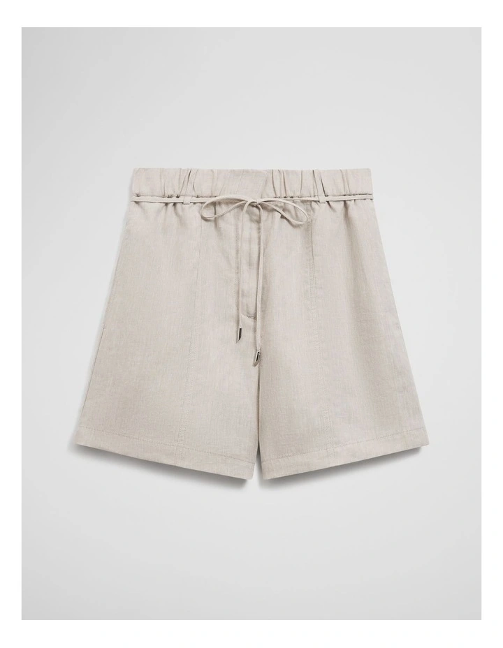 Pull On Linen Short in Bisque image 2