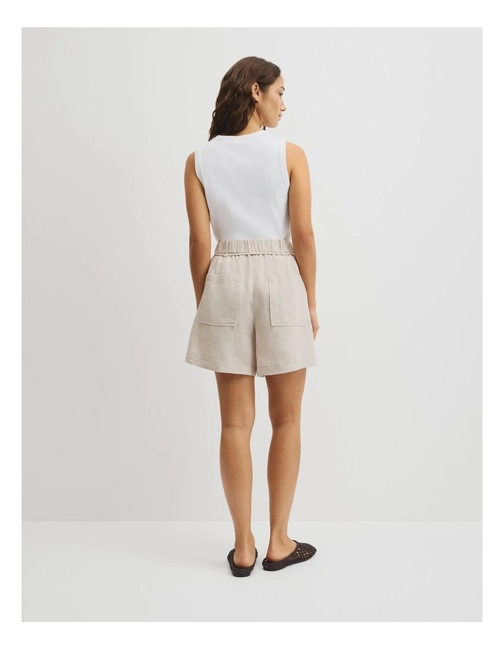 Pull On Linen Short in Bisque image 5