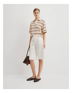Denim Bermuda Short in White