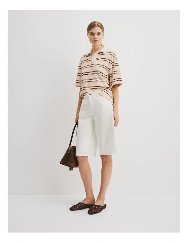 Denim Bermuda Short in White image 1