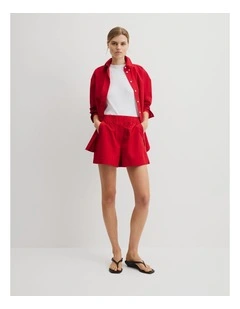 Poplin Short in Crimson