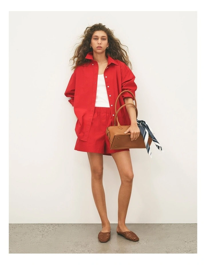 Poplin Short in Crimson image 2