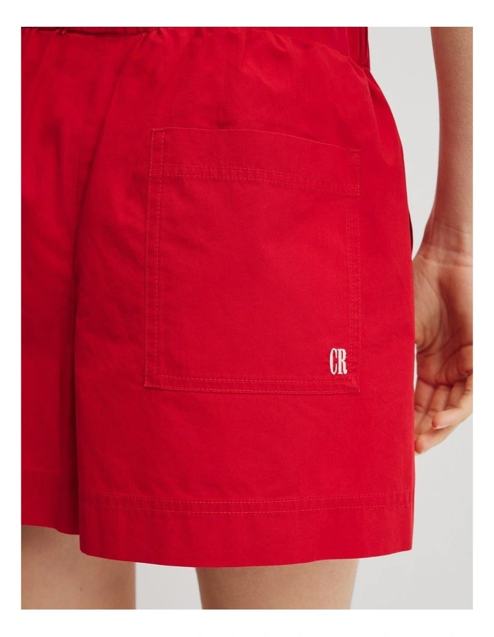 Poplin Short in Crimson image 4