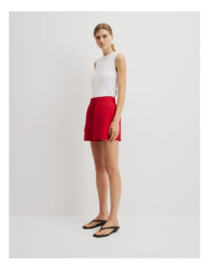 Poplin Short in Crimson image 5