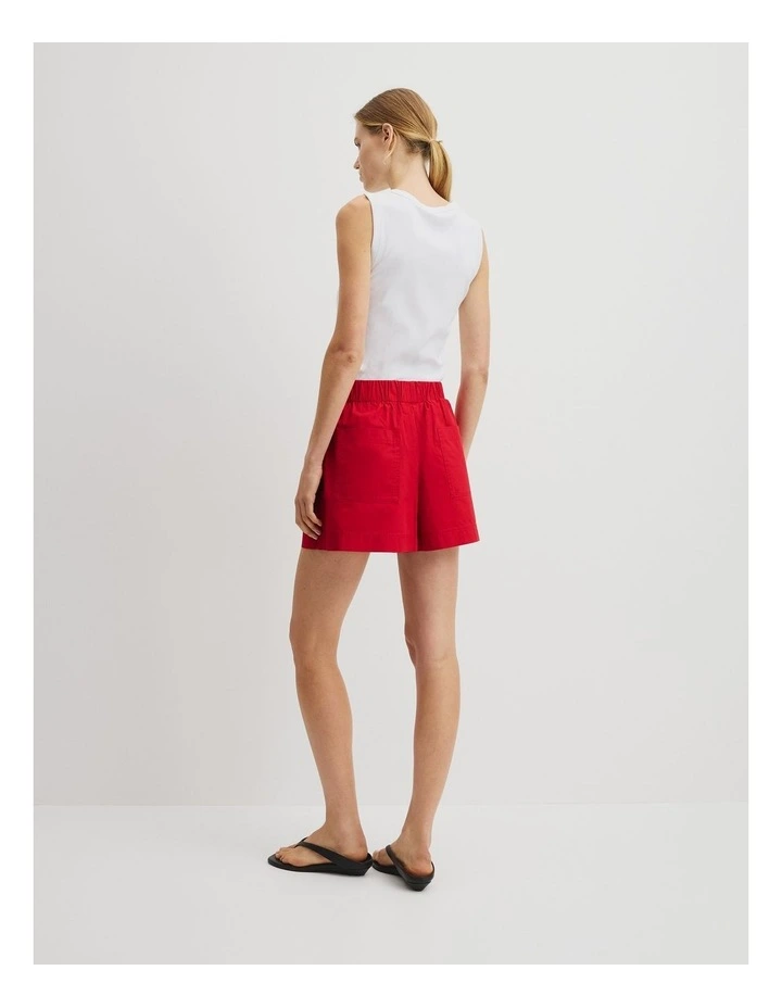 Poplin Short in Crimson image 6