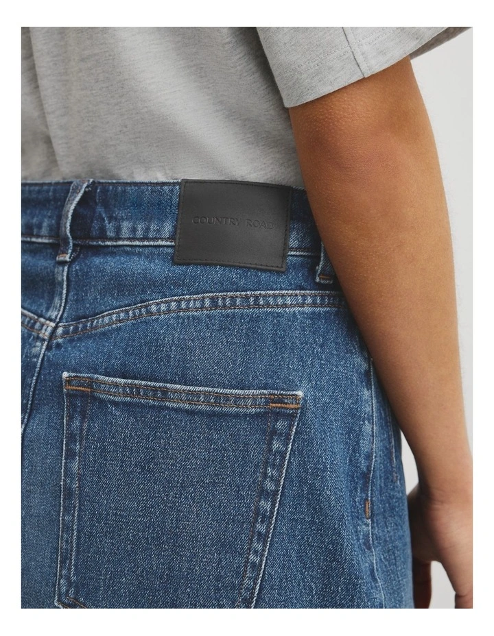 Denim Mini Skirt in Washed Indigo image 3