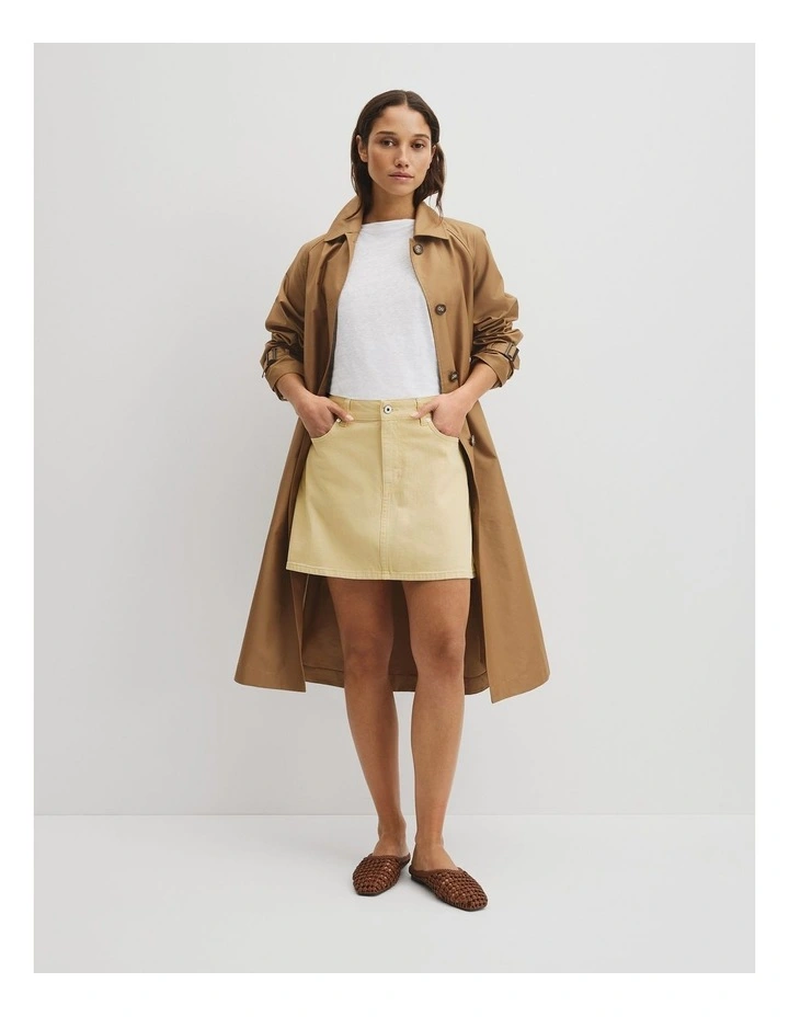 Denim Mini Skirt in Honey image 1