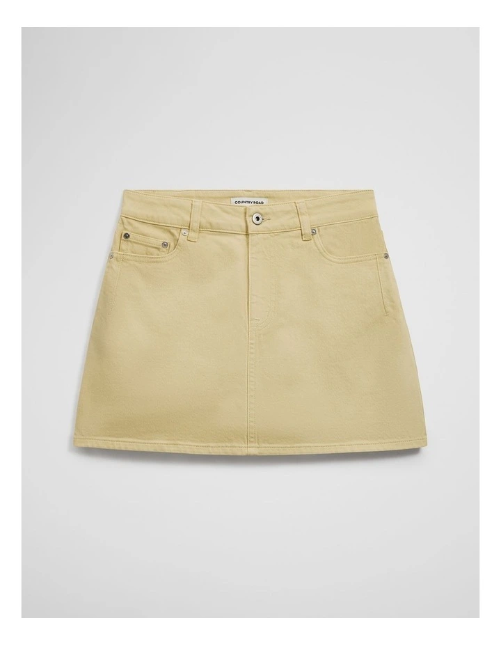 Denim Mini Skirt in Honey image 2