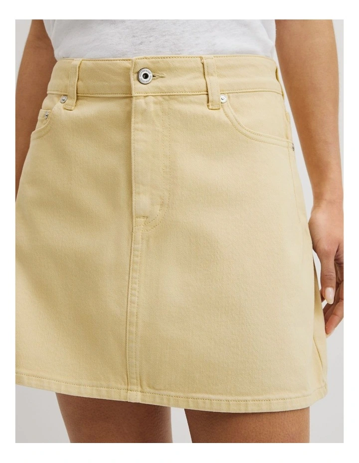 Denim Mini Skirt in Honey image 3