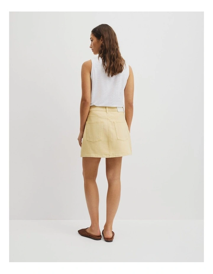 Denim Mini Skirt in Honey image 5