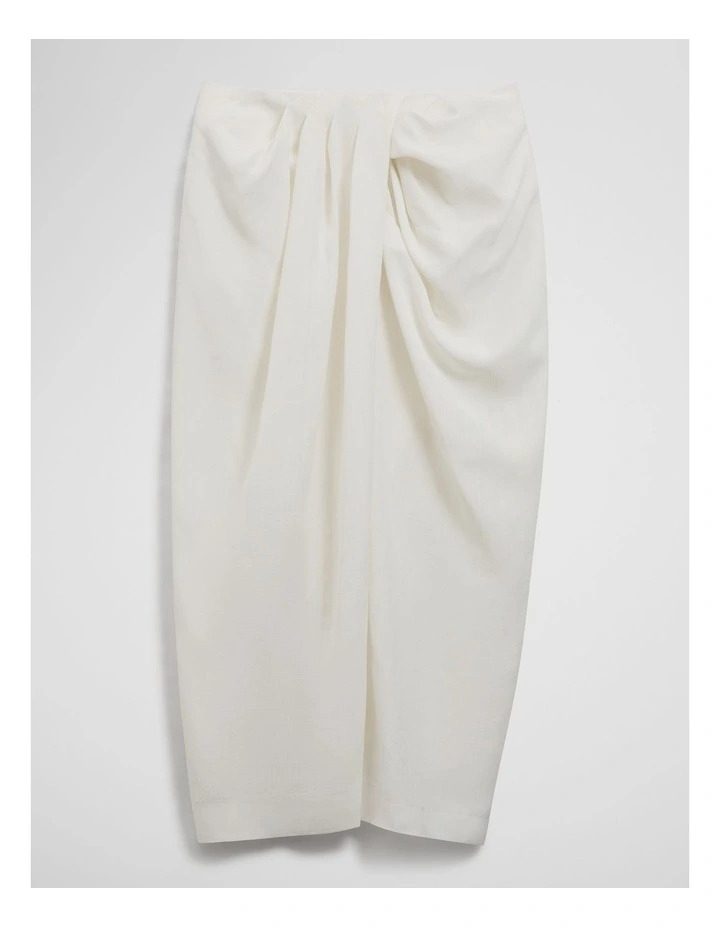Knot Detail Midi Skirt in French Vanilla image 2
