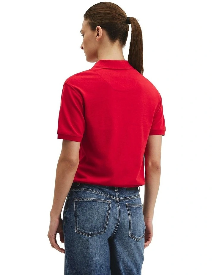 Drawcord Pique Polo in Crimson image 5
