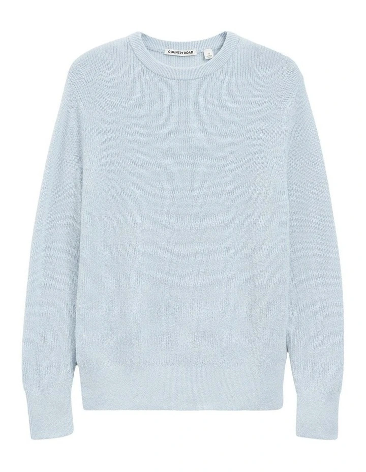 Lightweight Crew Neck Knit in Chambray Blue image 2