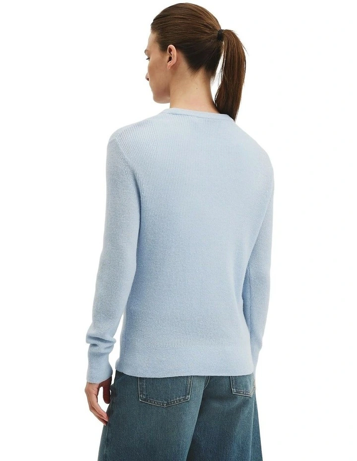 Lightweight Crew Neck Knit in Chambray Blue image 5