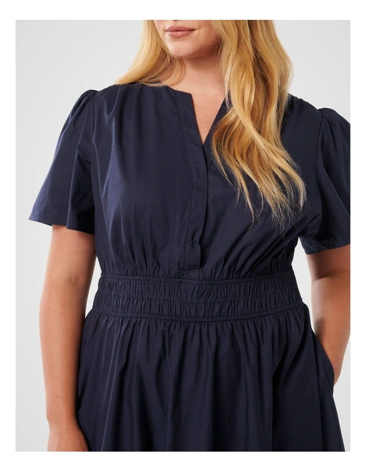 Eleanor Puff Sleeves Tiered Midi Dress in Blue image 4