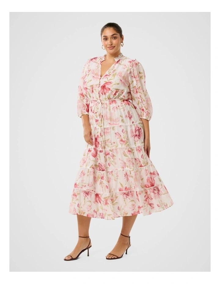 Jessie Button Down Midi Dress in Multi image 3