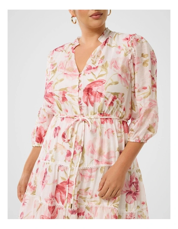 Jessie Button Down Midi Dress in Multi image 4