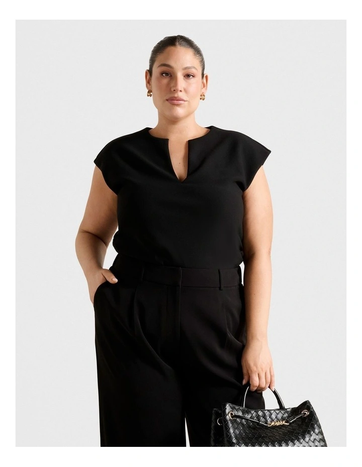 Montana V Neck Top in Black image 1