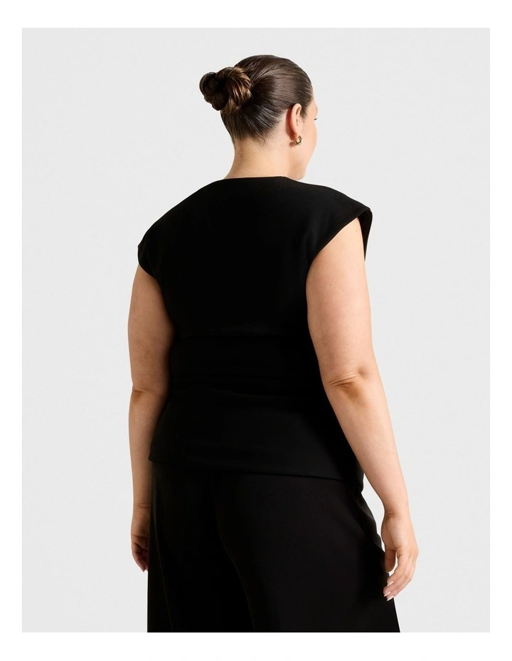 Montana V Neck Top in Black image 2