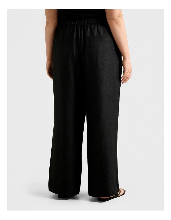 Posey Linen Wide Leg Pants in Black image 2