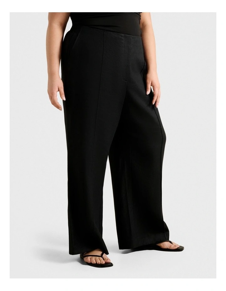 Posey Linen Wide Leg Pants in Black image 3