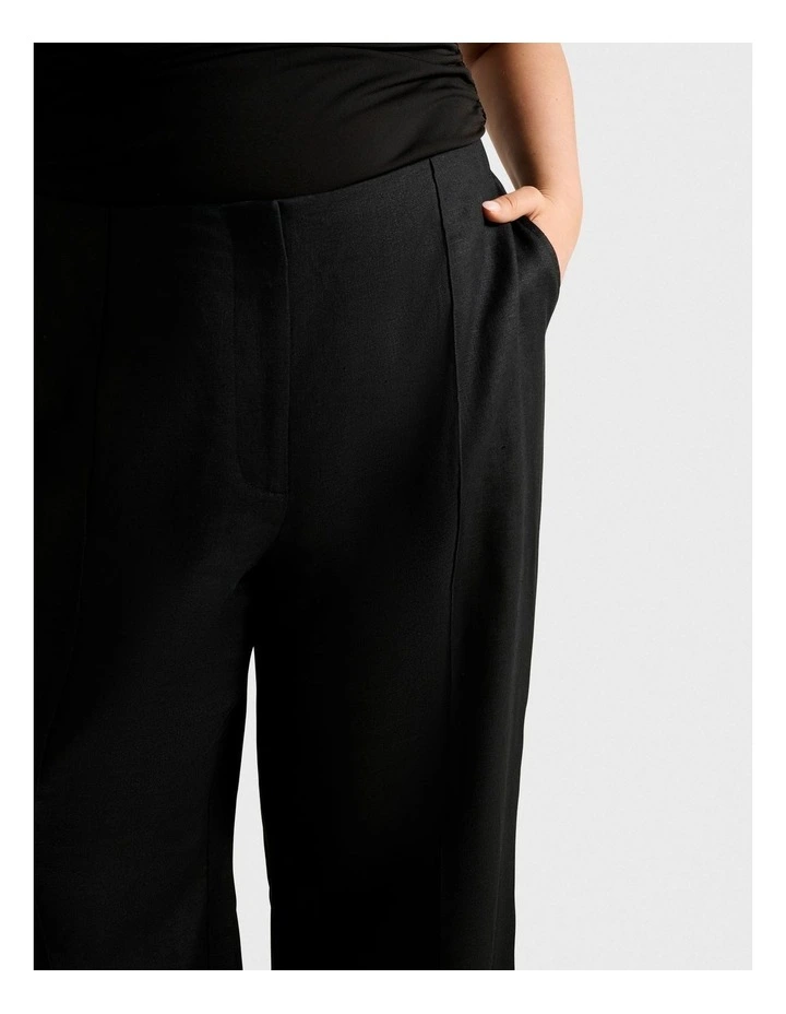 Posey Linen Wide Leg Pants in Black image 4